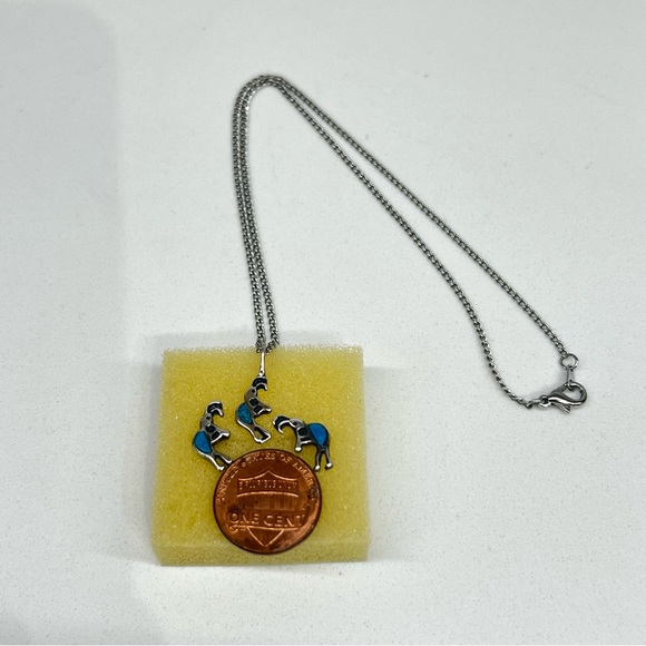 Navajo Sterling Silver Kokopelli Necklace and Earrings set Signed USA STER EUC - Picture 4 of 5